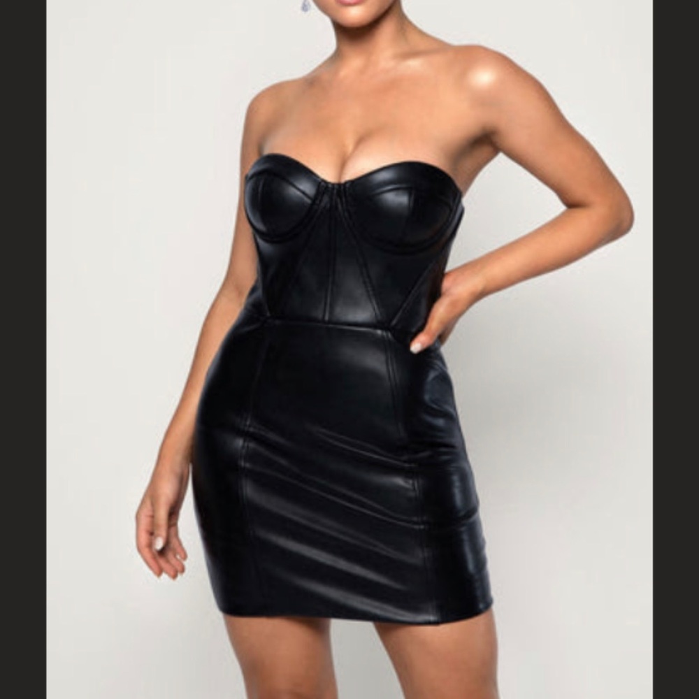 Meshki Black Strapless Mini Dress